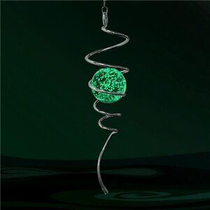 Glow in The Dark Wind Spinner Tail Gazing Ball Spiral Tail Sun Catcher 11inch